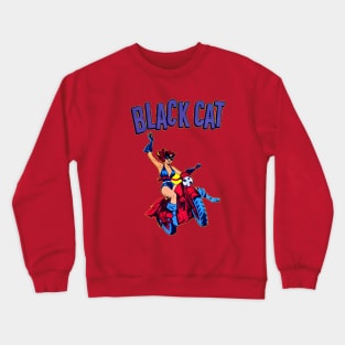 Black c - Retro Comic Poster Art Crewneck Sweatshirt